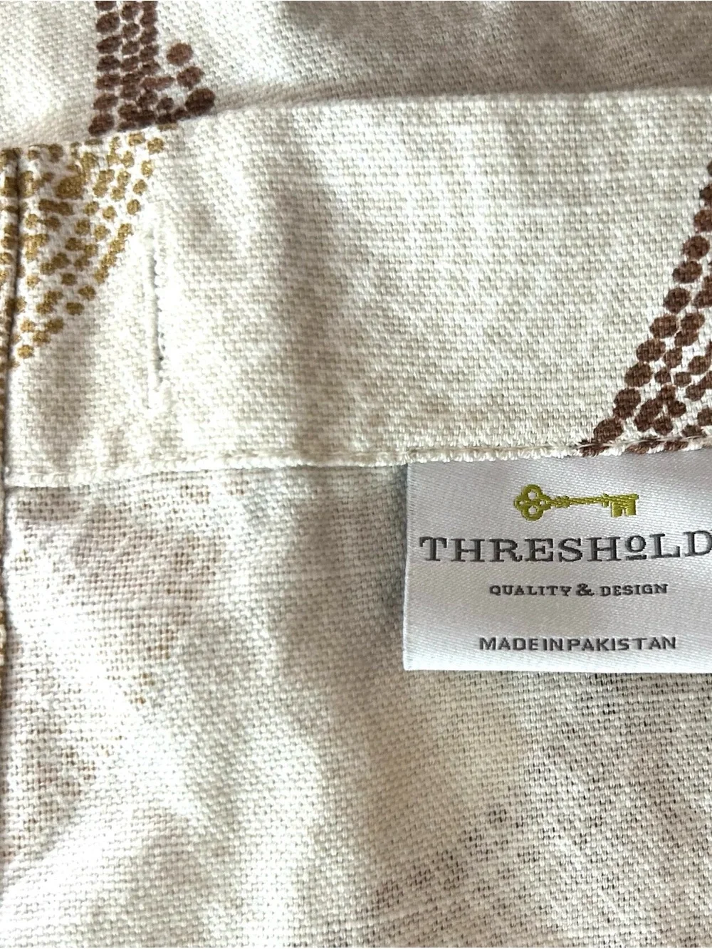 THRESHOLD 100% cotton print shower curtain (neutral) NEW
